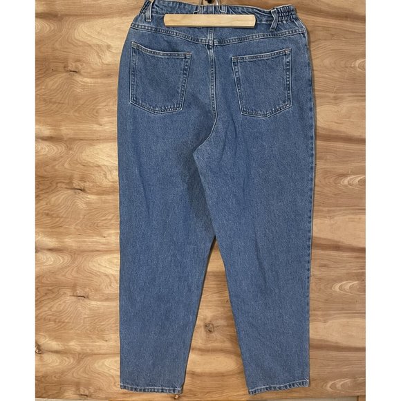 Vintage 90s LL Bean Jeans 16 X 29” Blue High Waist Mom Relaxed Elastic Waist - Picture 7 of 7